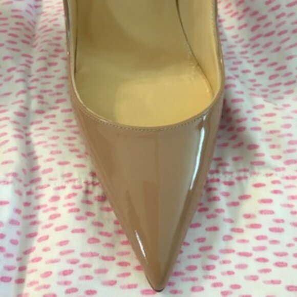 Christian Louboutin "So Kate" Nude Patent Leather Stiletto Pumps - Picture 6 of 15